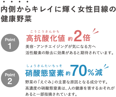 内側からキレイに輝く女性目線の健康野菜